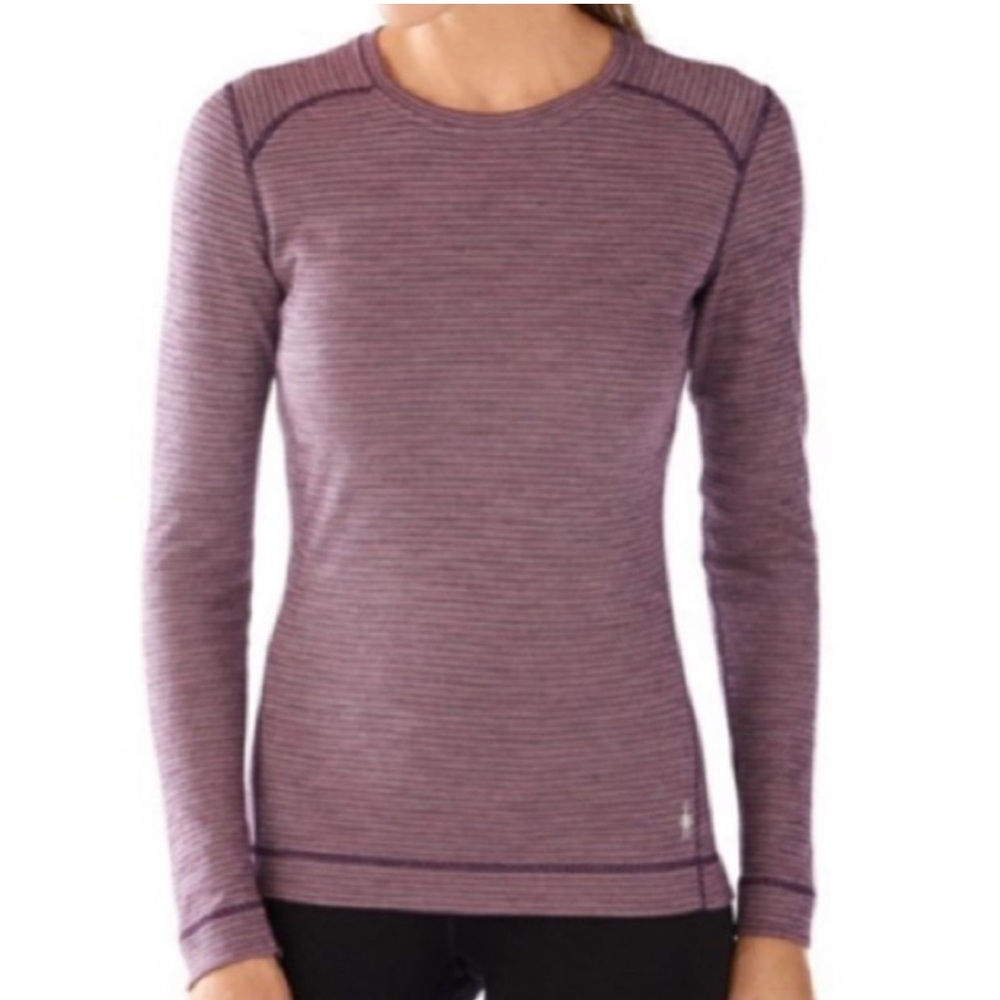 Smartwool Women's Long Sleeve Tee - Purple Striped